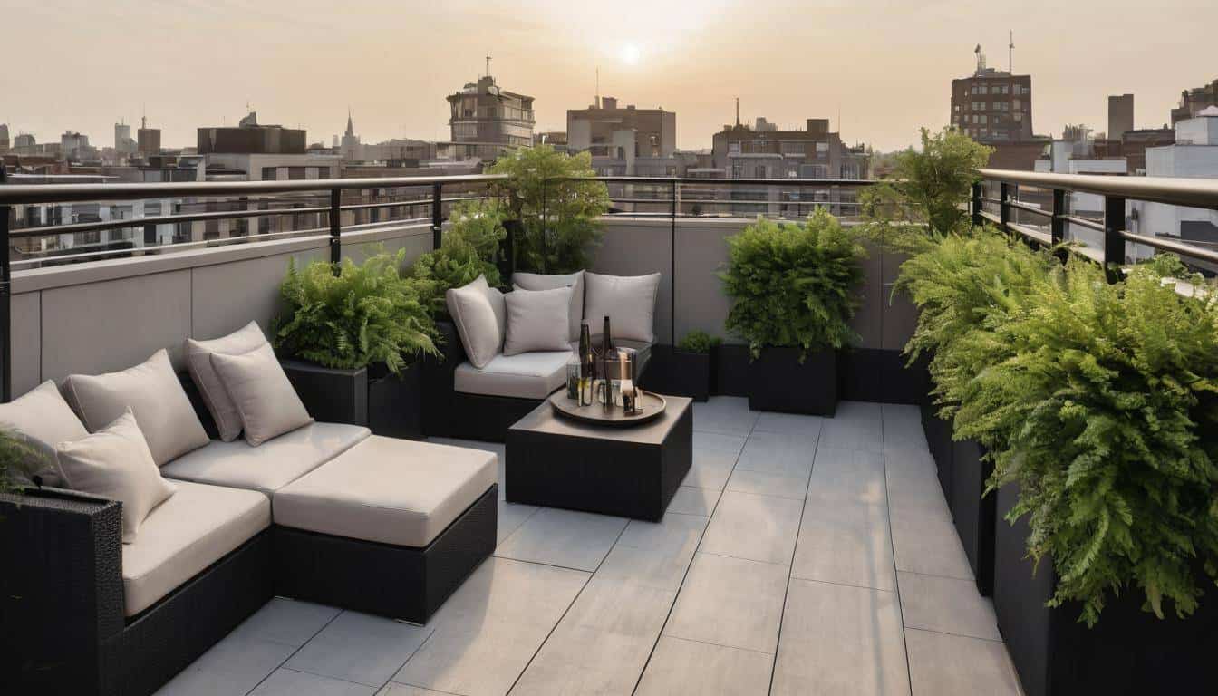 Stylish black rooftop design