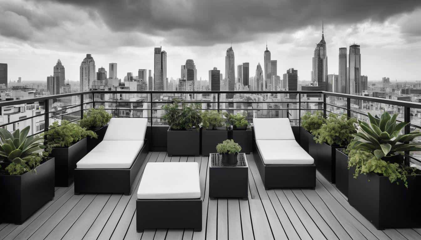 Stylish black rooftop design