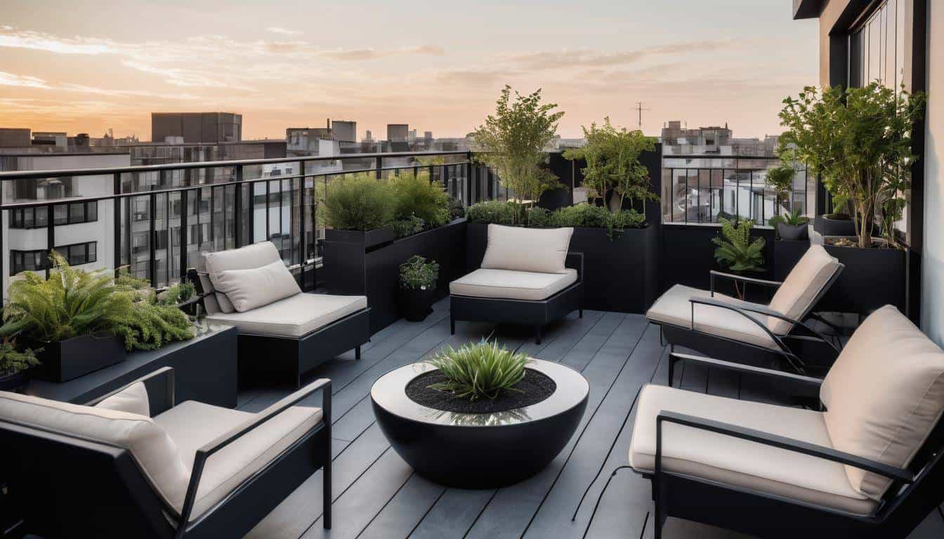 Stylish black rooftop