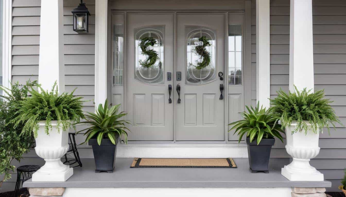 Stylish grey front porch