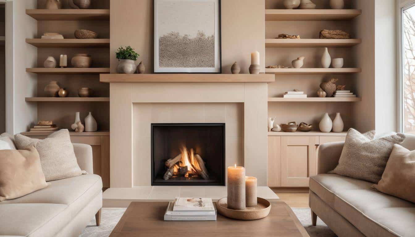 Stylish integrated fireplace