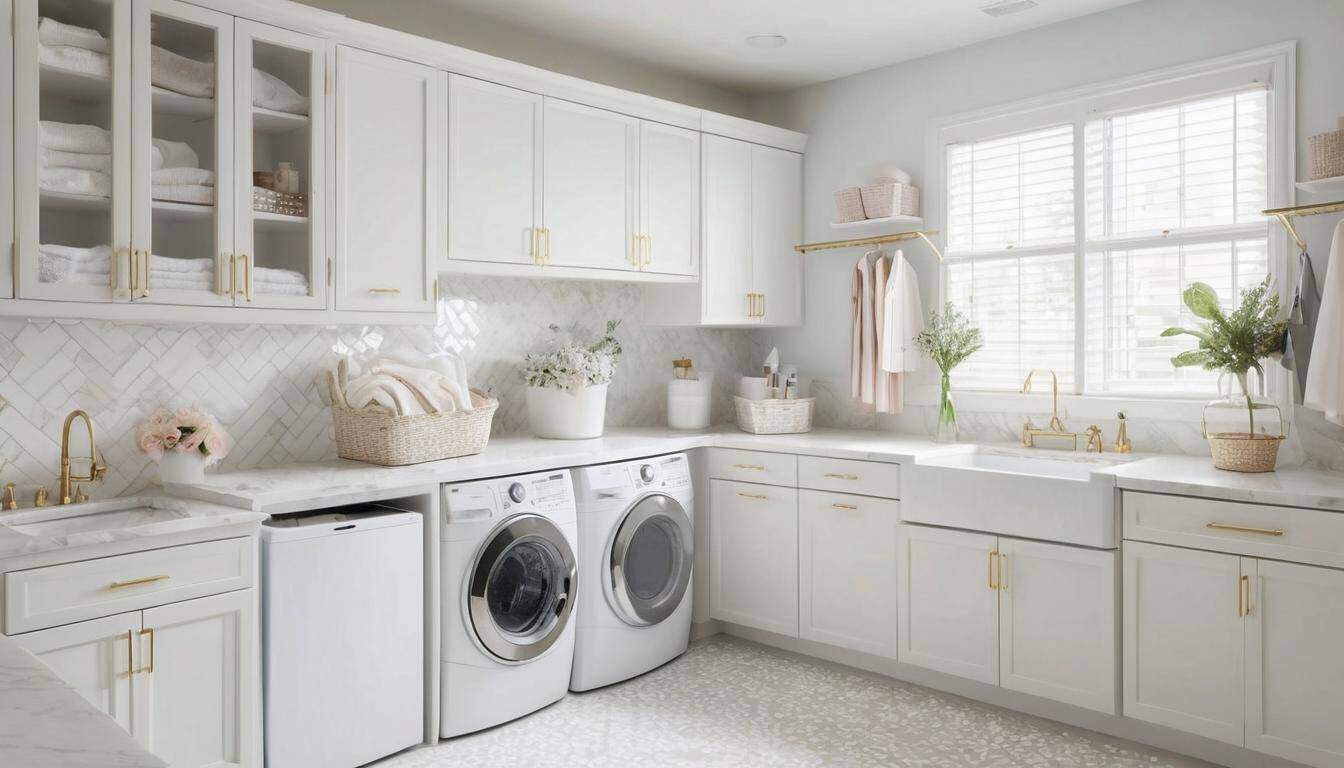 Stylish laundry room accessories