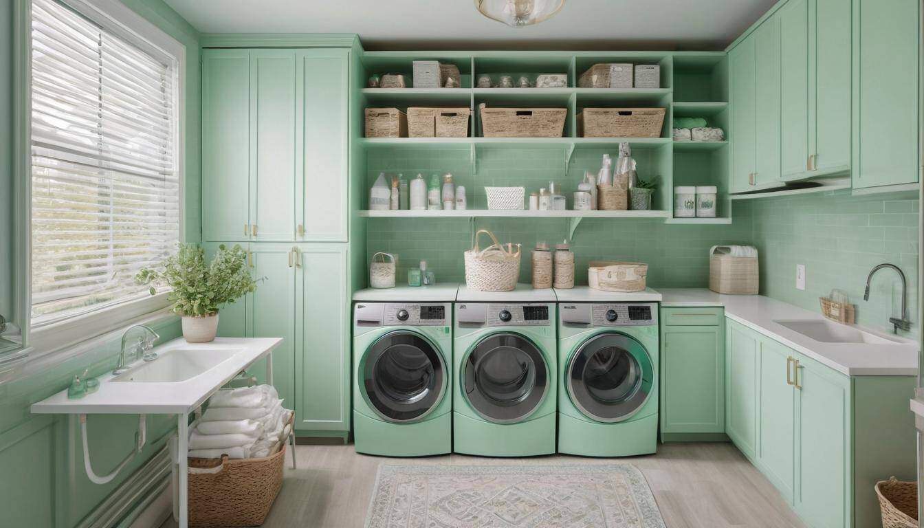 Stylish mint green laundry