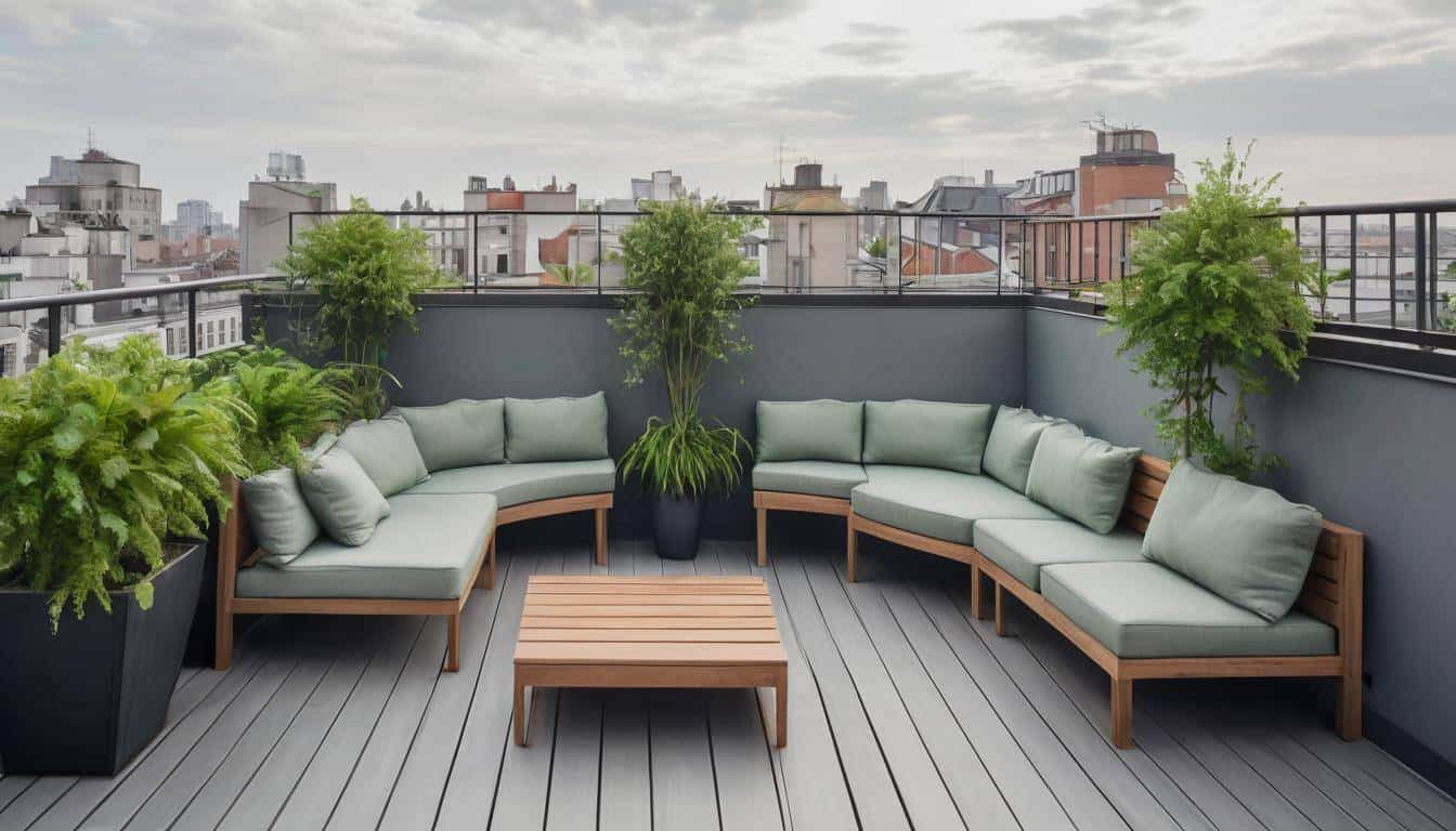 Stylish rooftop balcony design