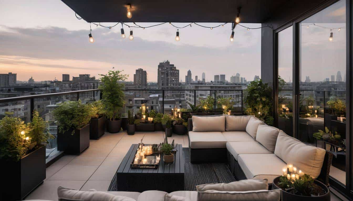 Stylish rooftop balcony design