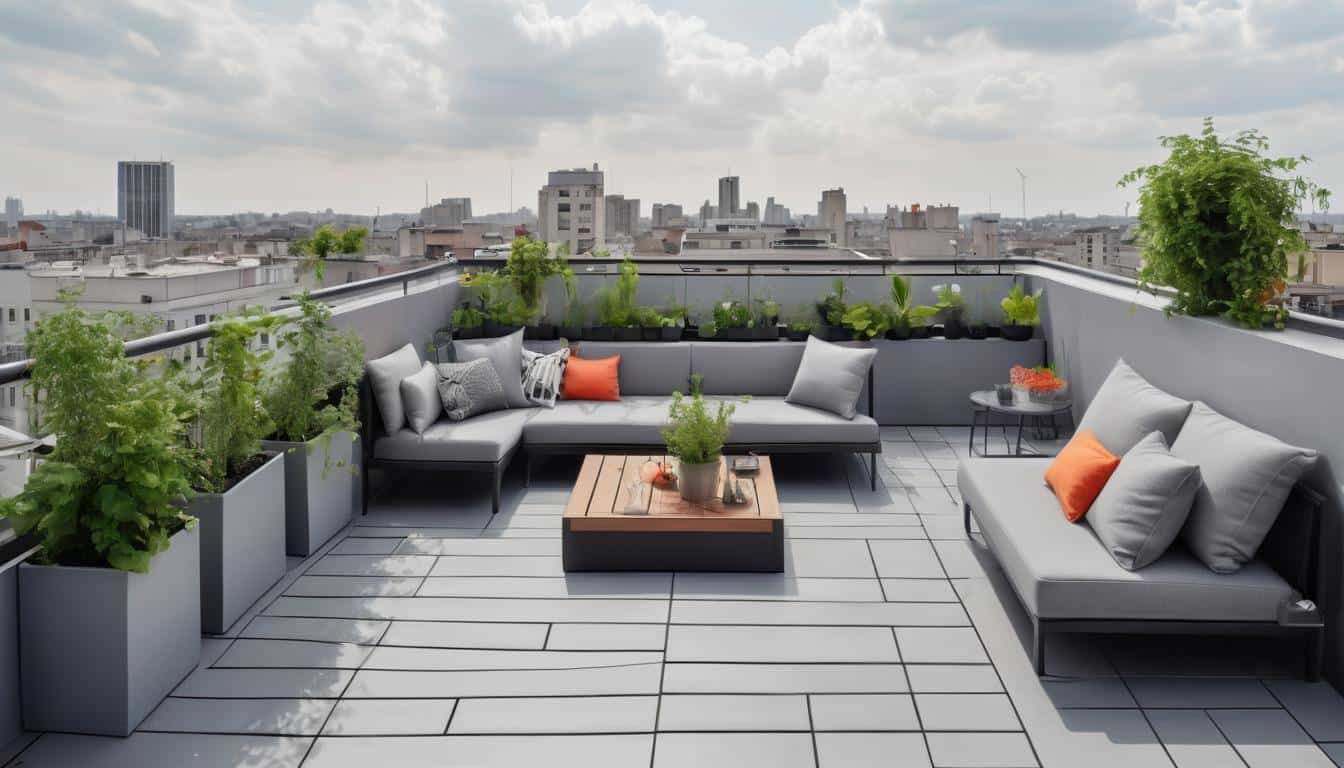 Stylish rooftop balcony design