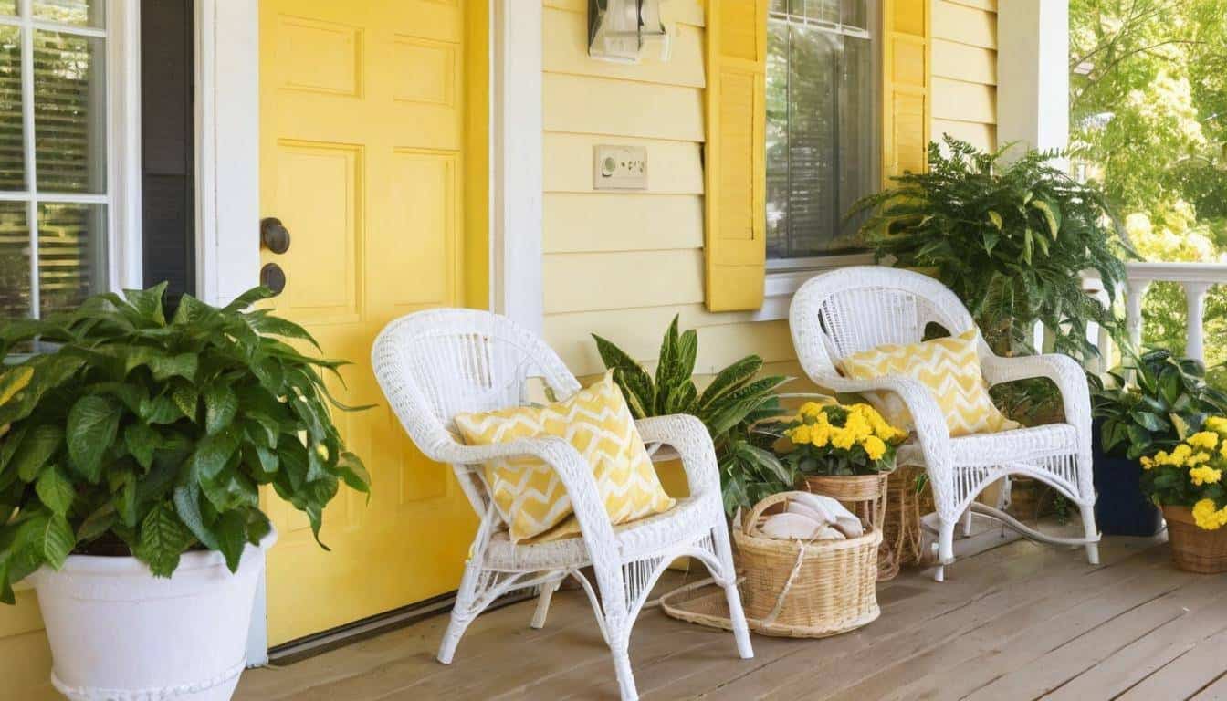 Sunny yellow front porch