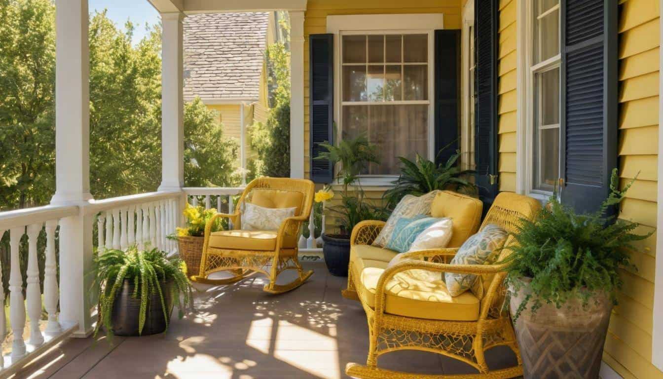 Sunny yellow front porch