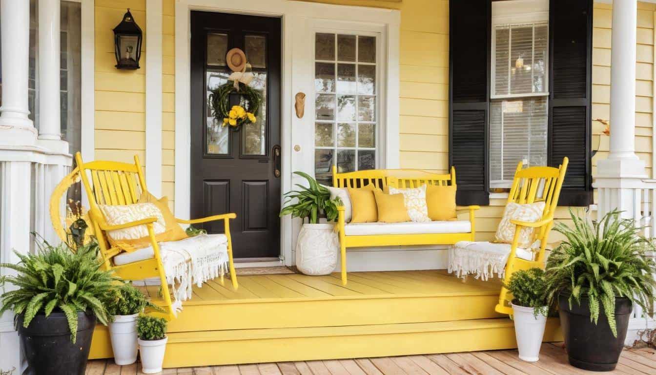 Sunny yellow front porch