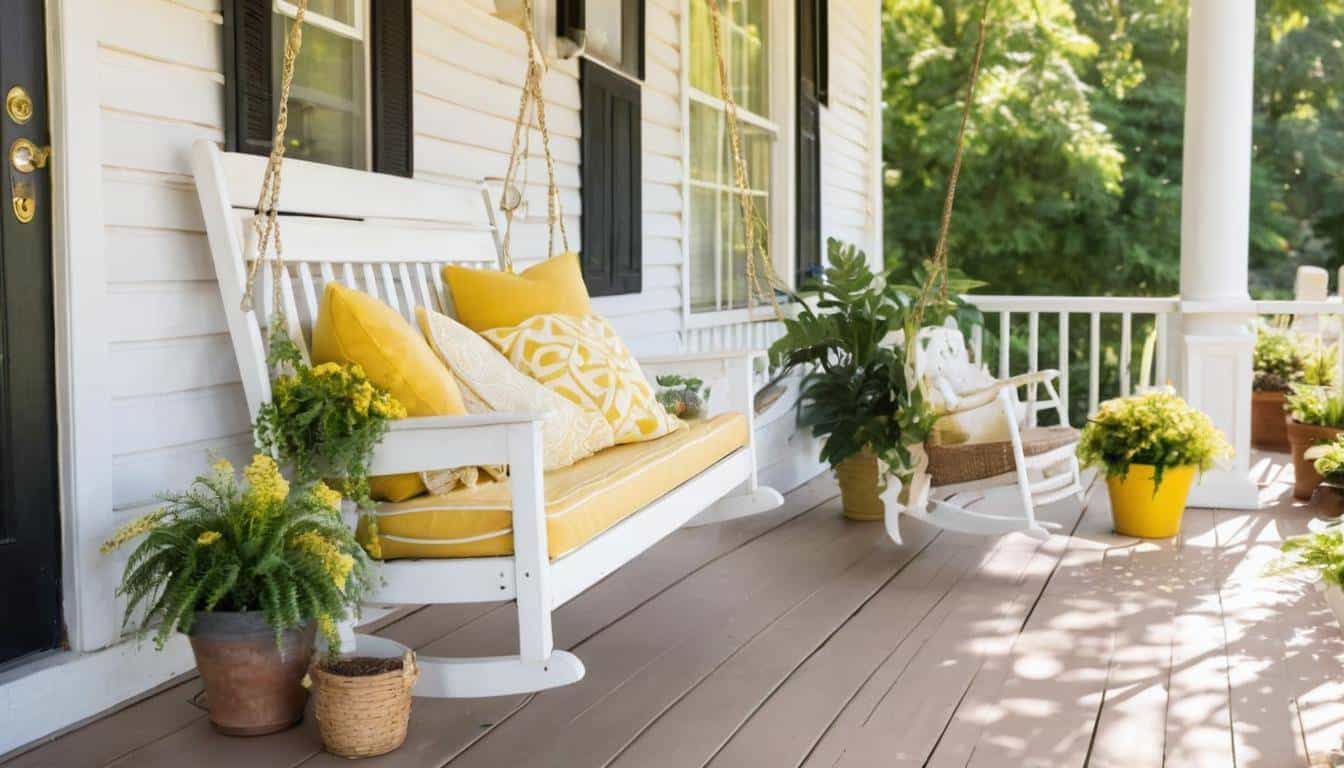 Sunny yellow porch relaxation