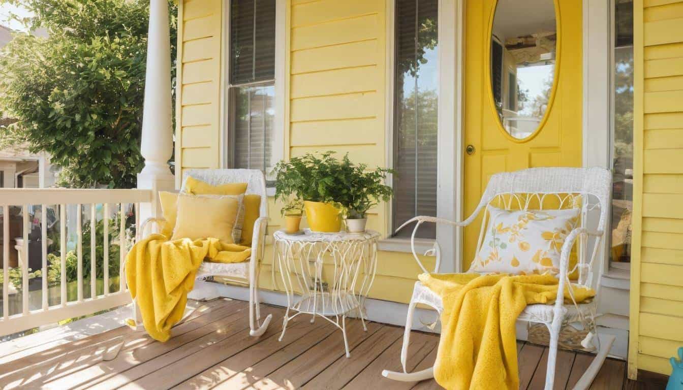 Sunny yellow porch relaxation