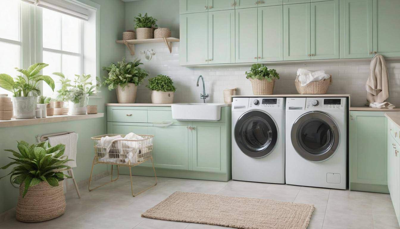 Tranquil Mint Green Laundry Room