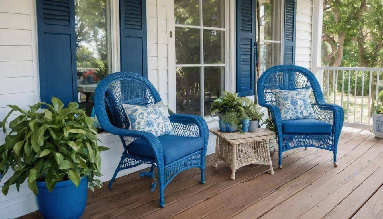 Tranquil blue front porch