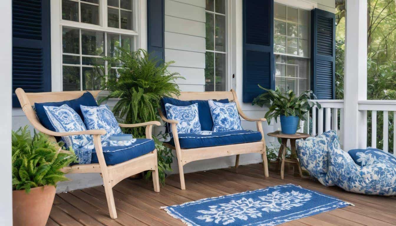 Tranquil blue porch decor