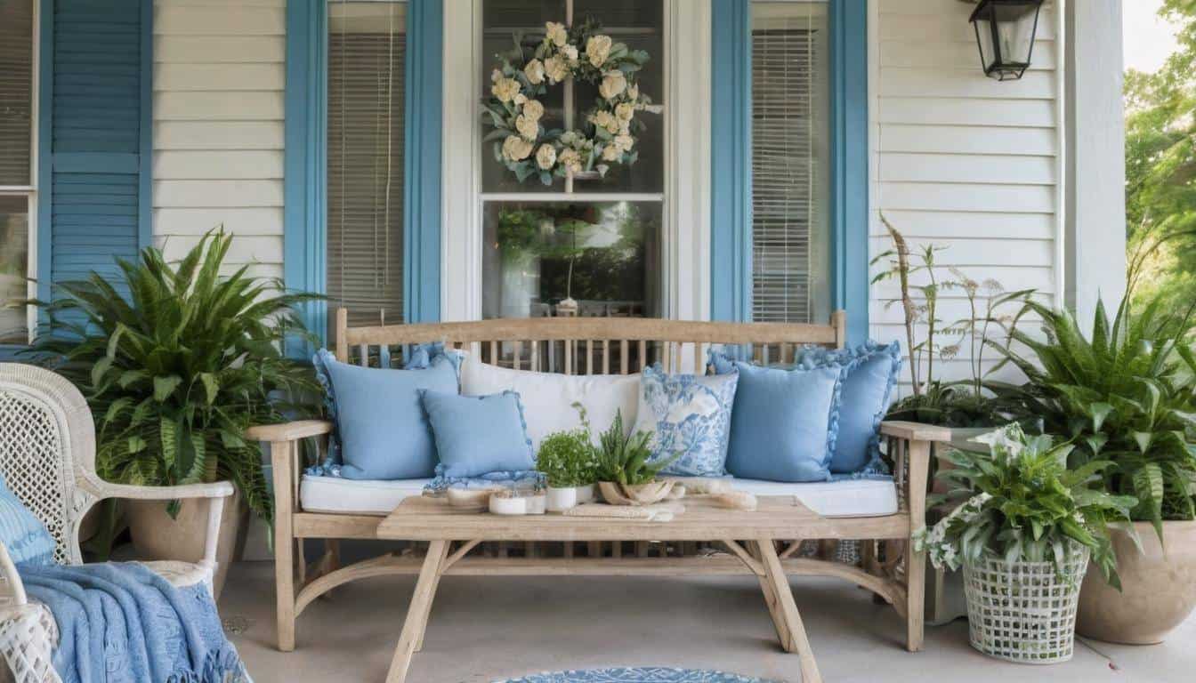 Tranquil blue porch decoration