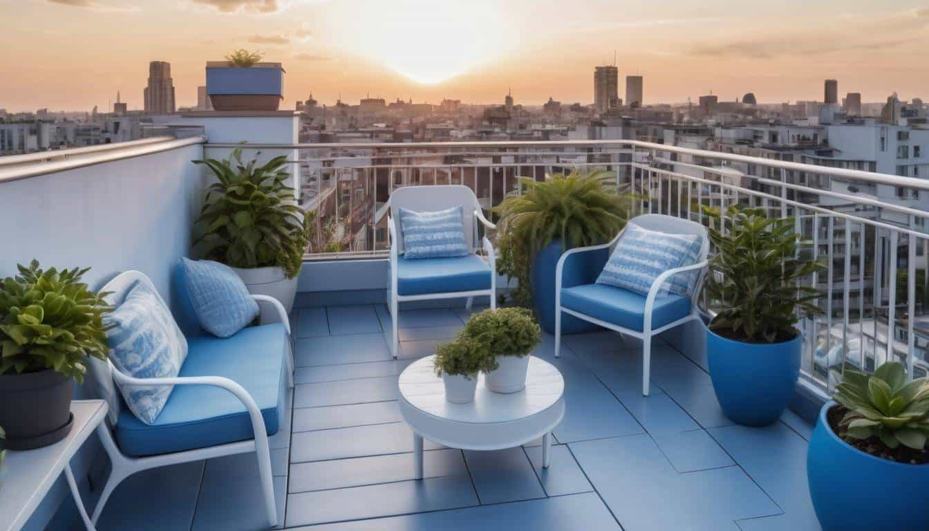 Tranquil blue rooftop escape