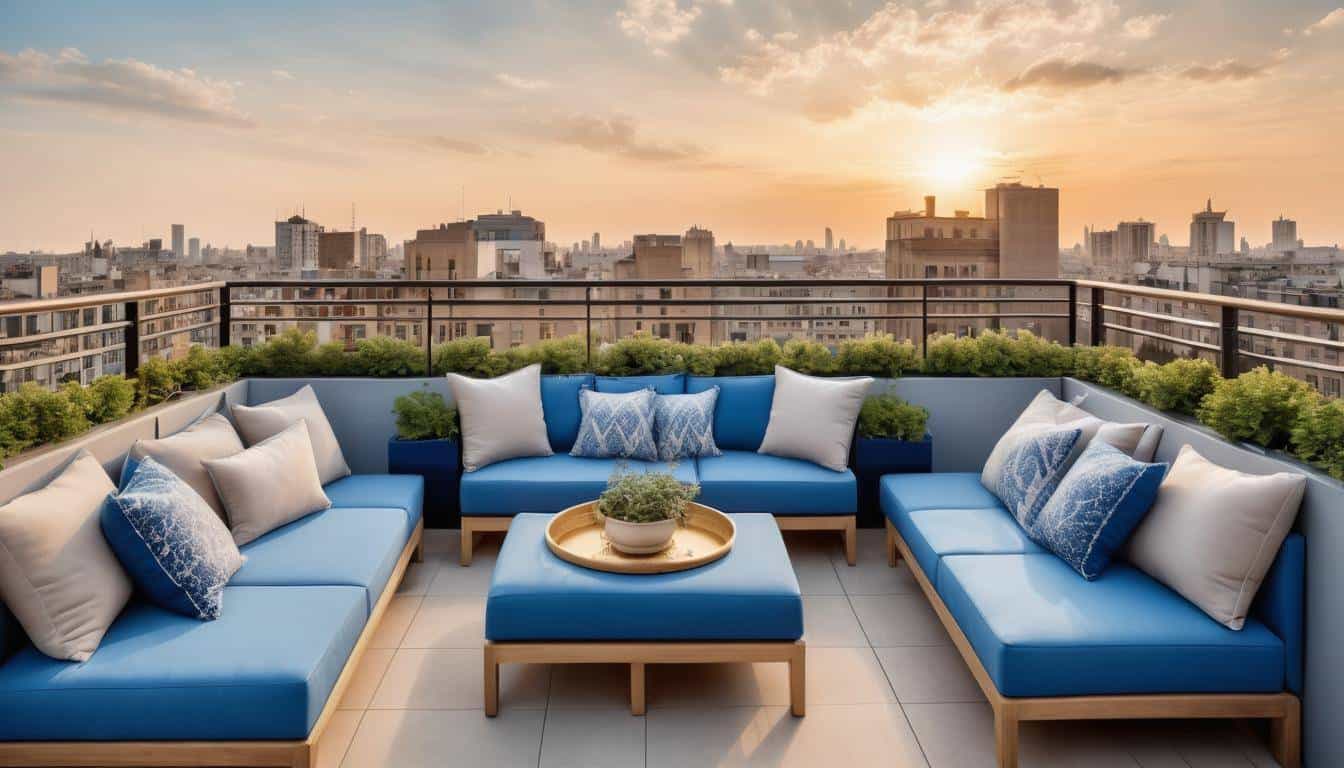 Tranquil blue rooftop escape