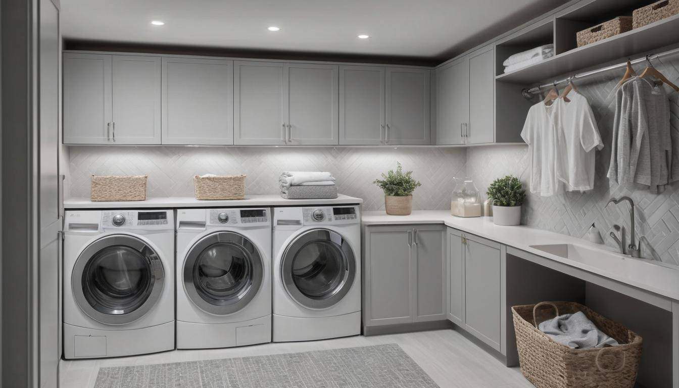 Tranquil gray laundry room