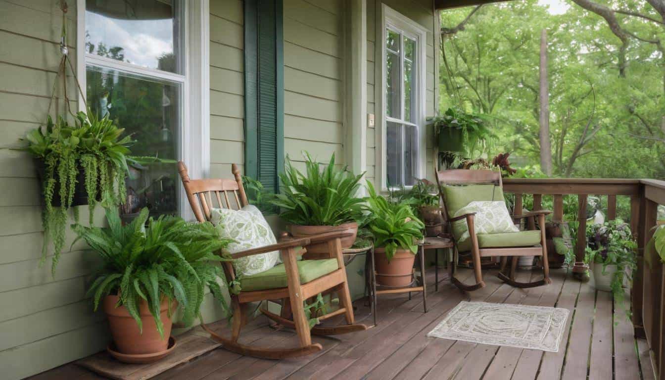 Tranquil green porch