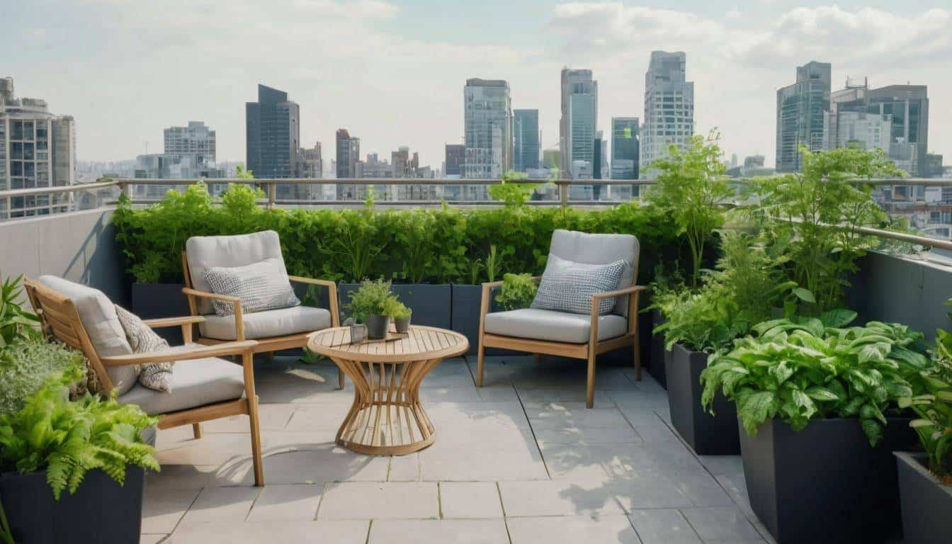 Urban rooftop garden