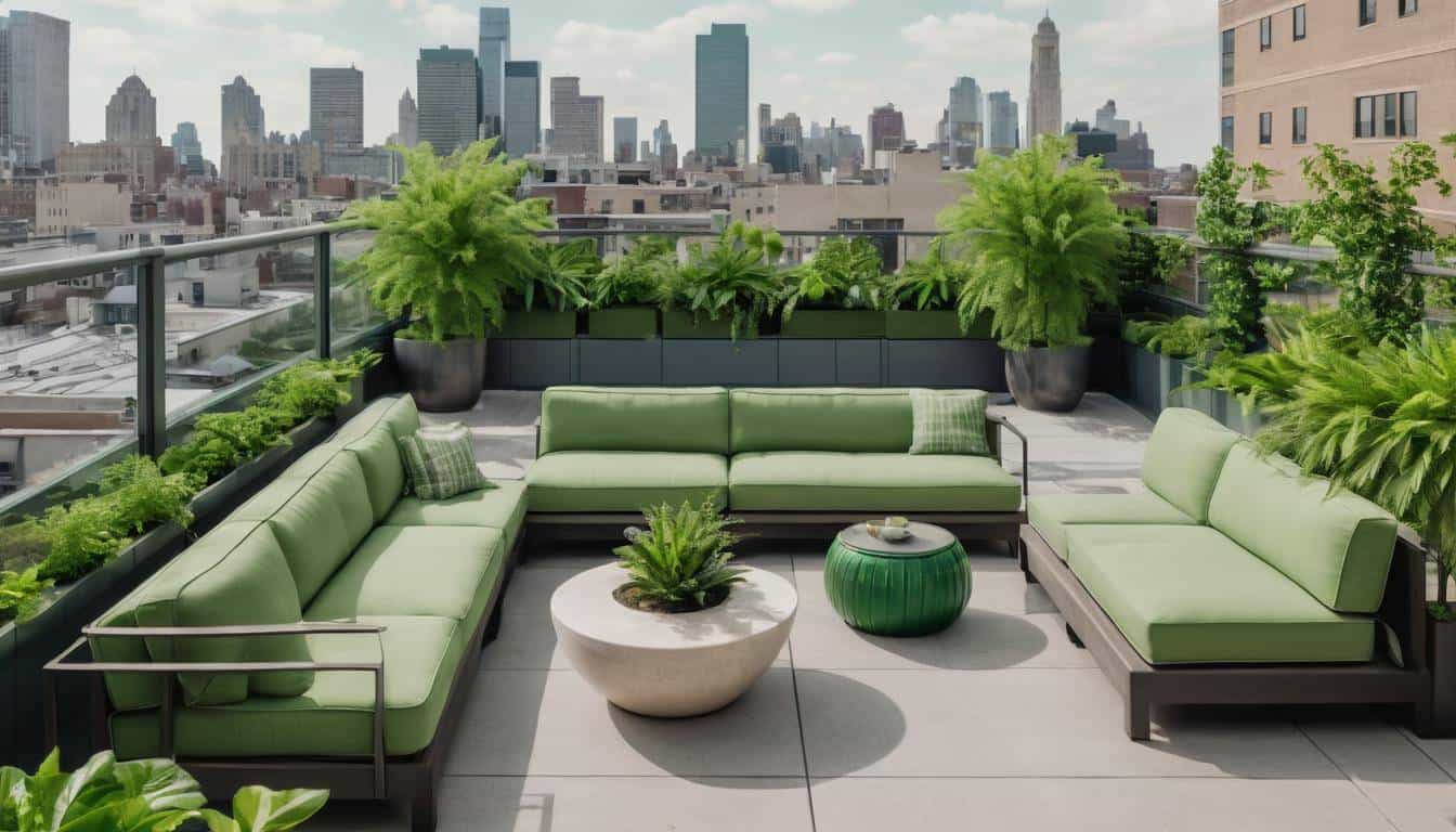 Urban rooftop green oasis