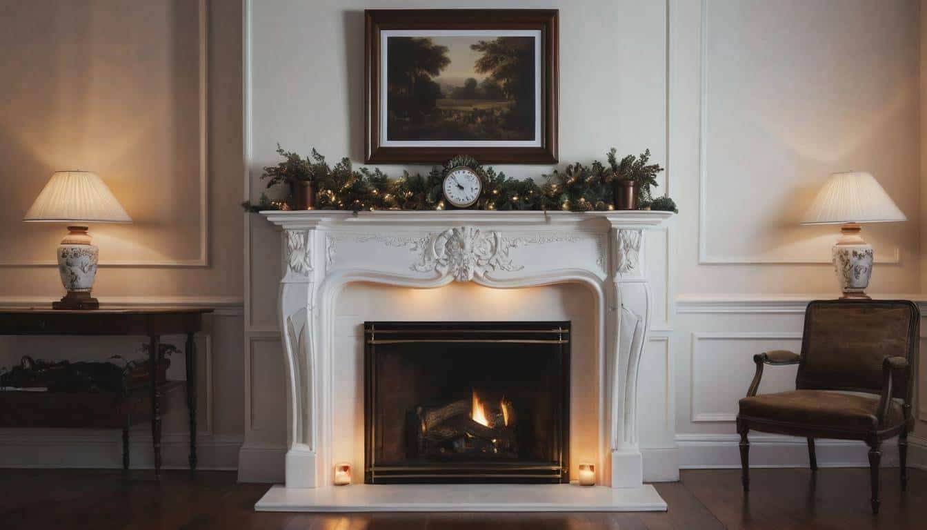 Vintage classic fireplace mantel