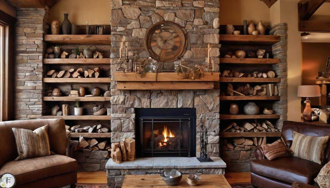 Warm brown fireplace styles