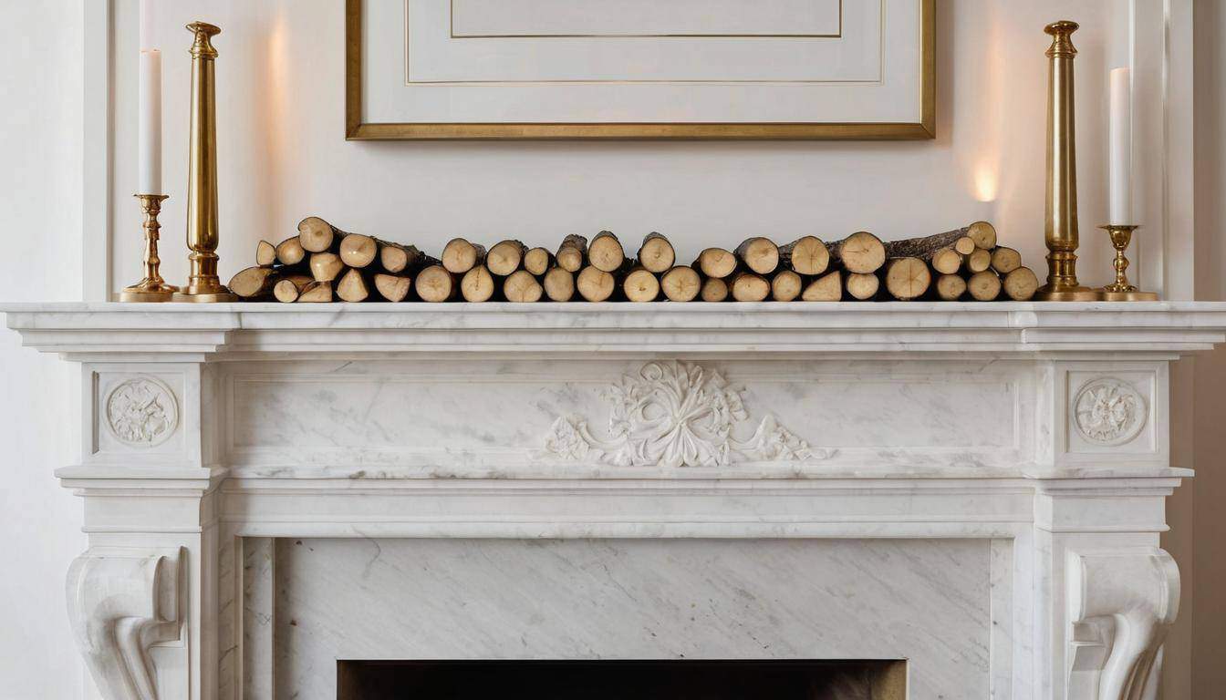 White fireplace with elegance