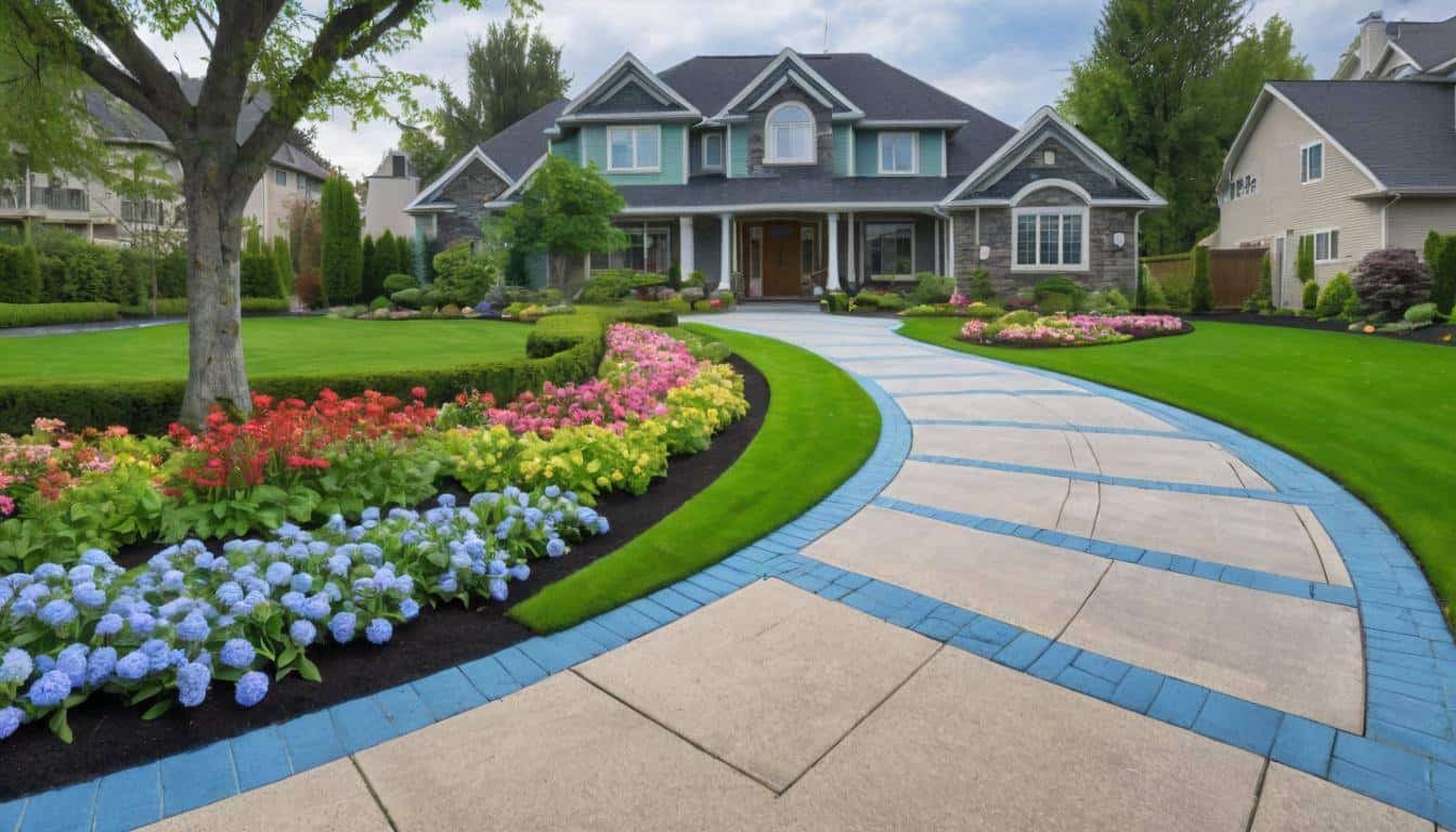 Beautiful blue driveway