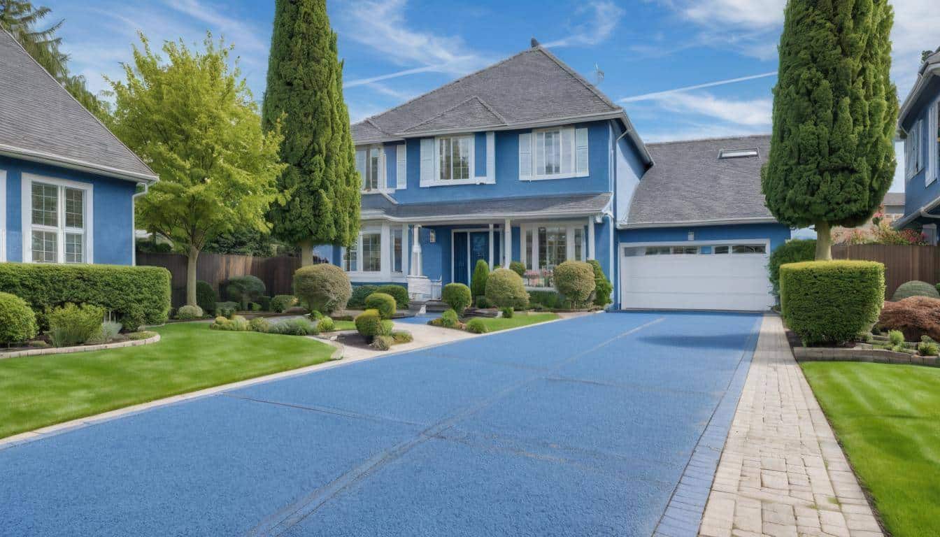 Beautifully maintained blue driveway