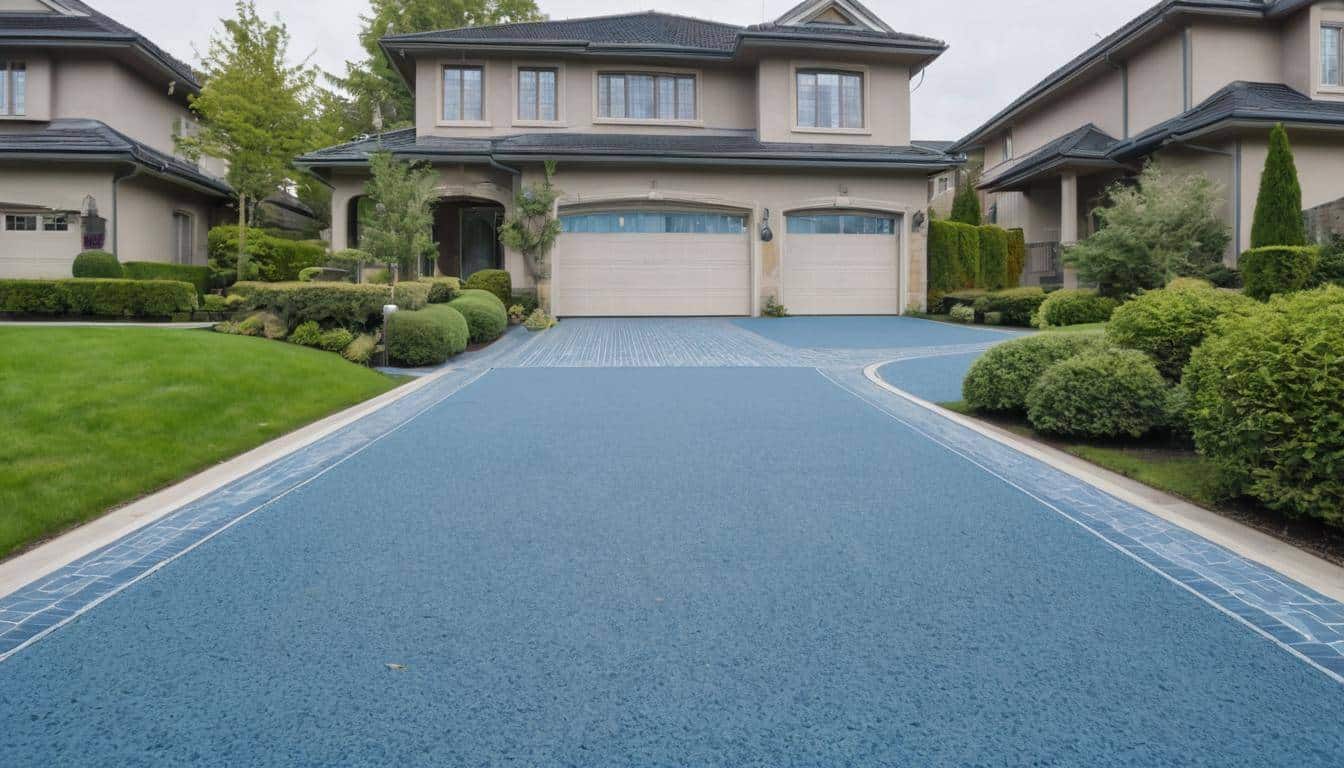 Blue driveway design