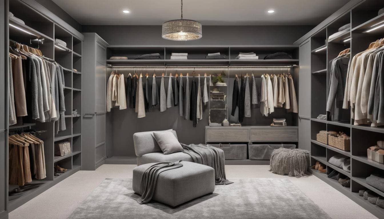 Cozy seating in closet