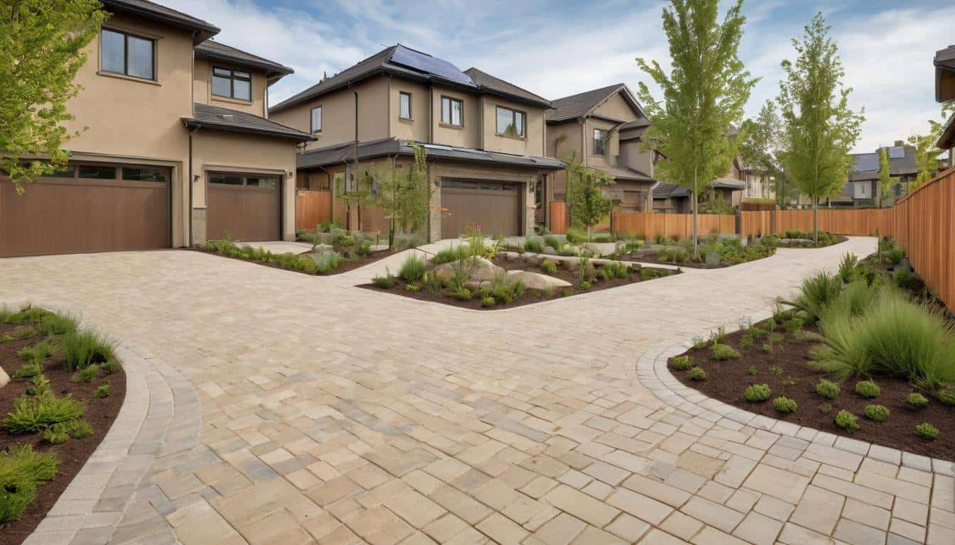 Eco-friendly beige driveway