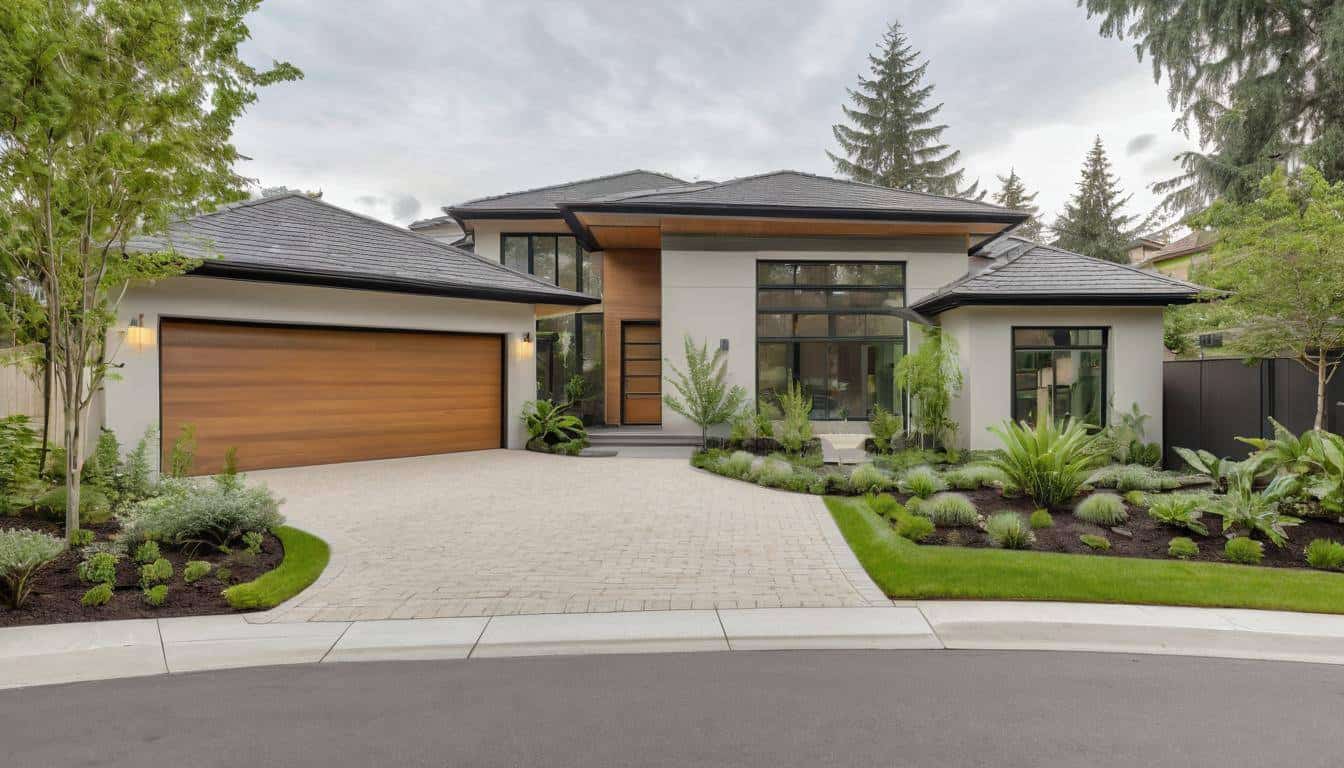 Eco-friendly beige driveway