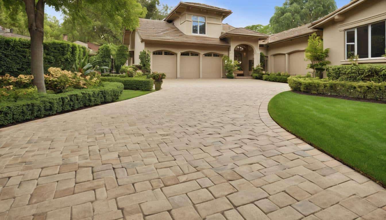 Eco-friendly beige driveway