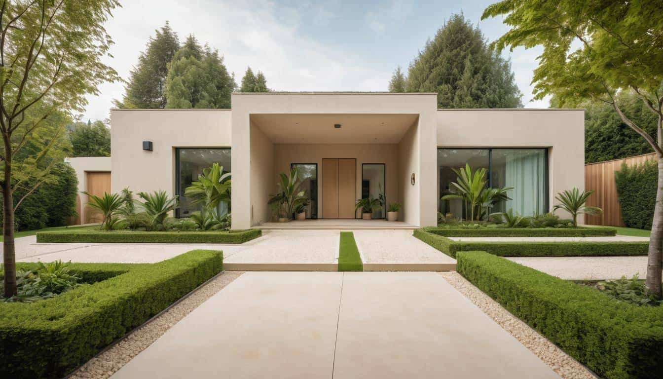 Eco-friendly beige driveway