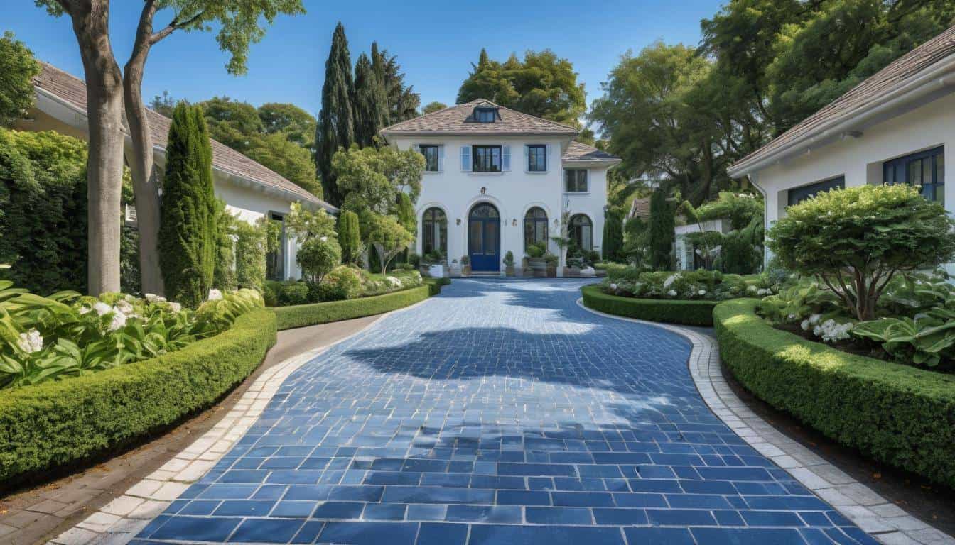 Elegant Blue Driveway