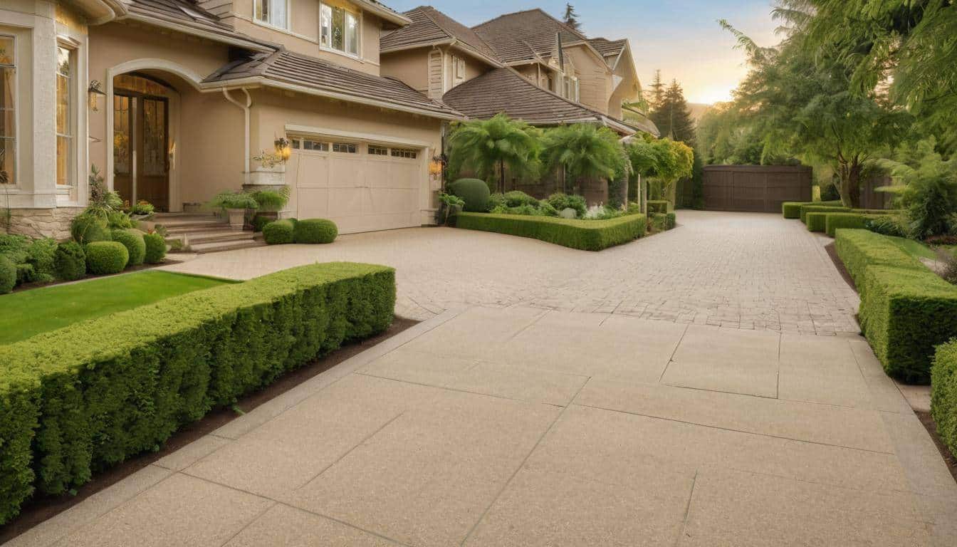 Elegant beige driveway