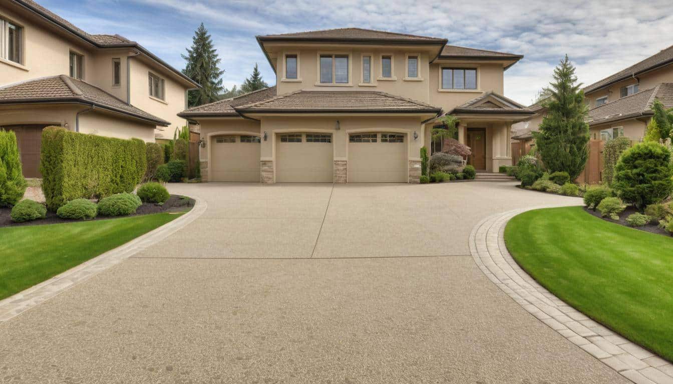 Elegant beige driveway