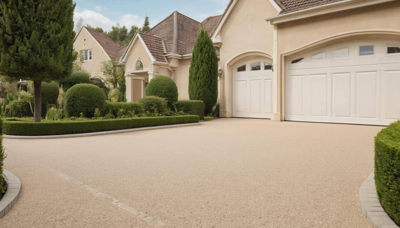 Elegant beige driveway