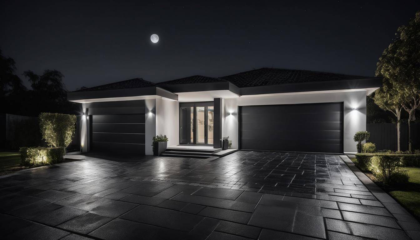 Elegant black driveway