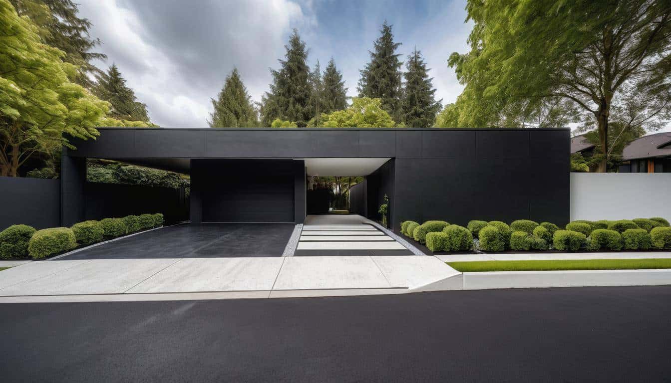 Elegant black driveway design