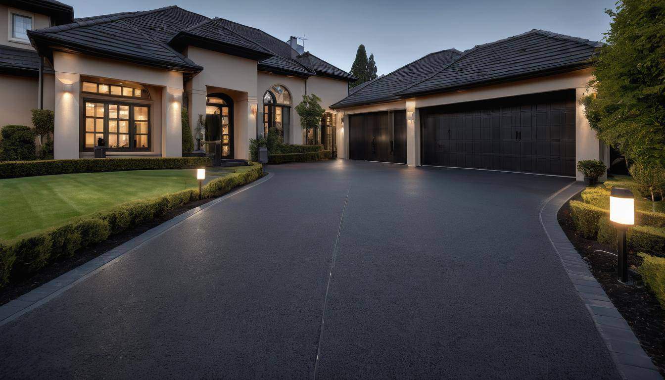 Elegant black driveway design