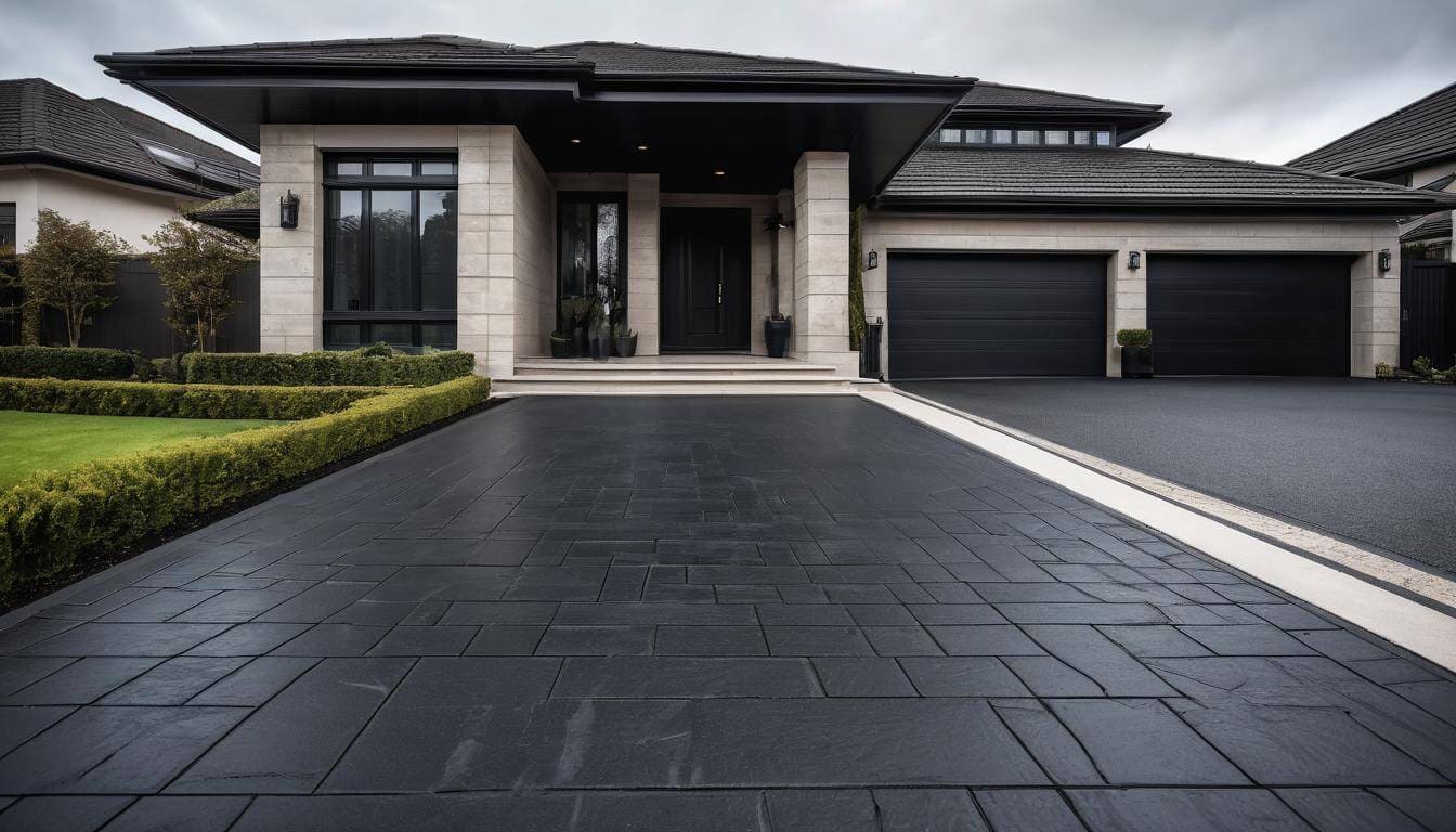 Elegant black driveway design