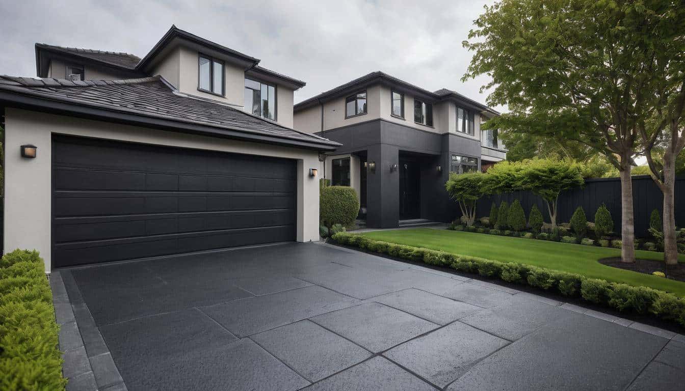 Elegant black driveway design