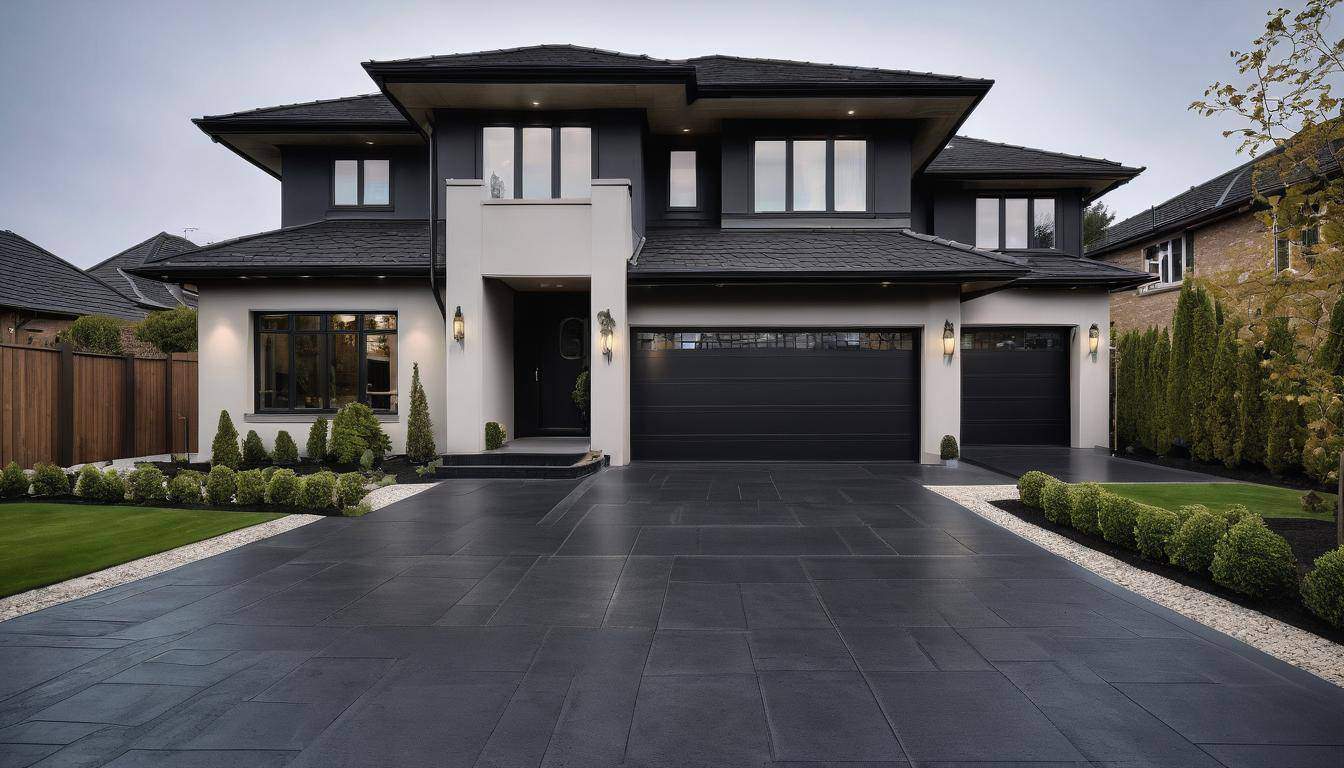 Elegant black driveway design