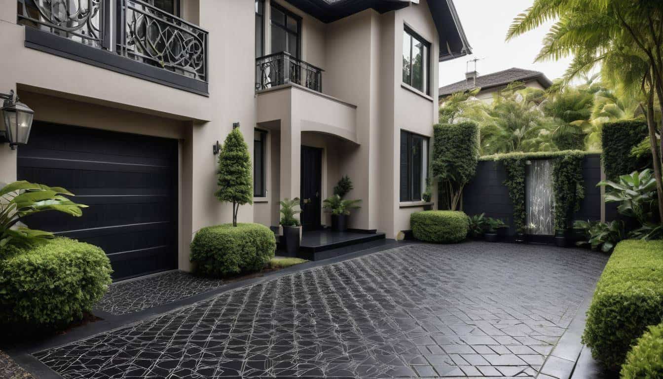 Elegant black driveway design