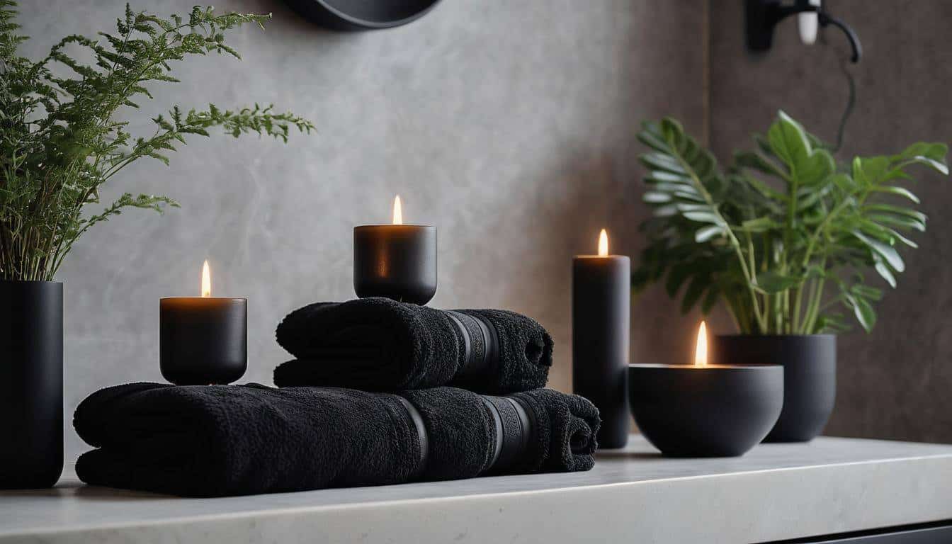 Elegant black home spa