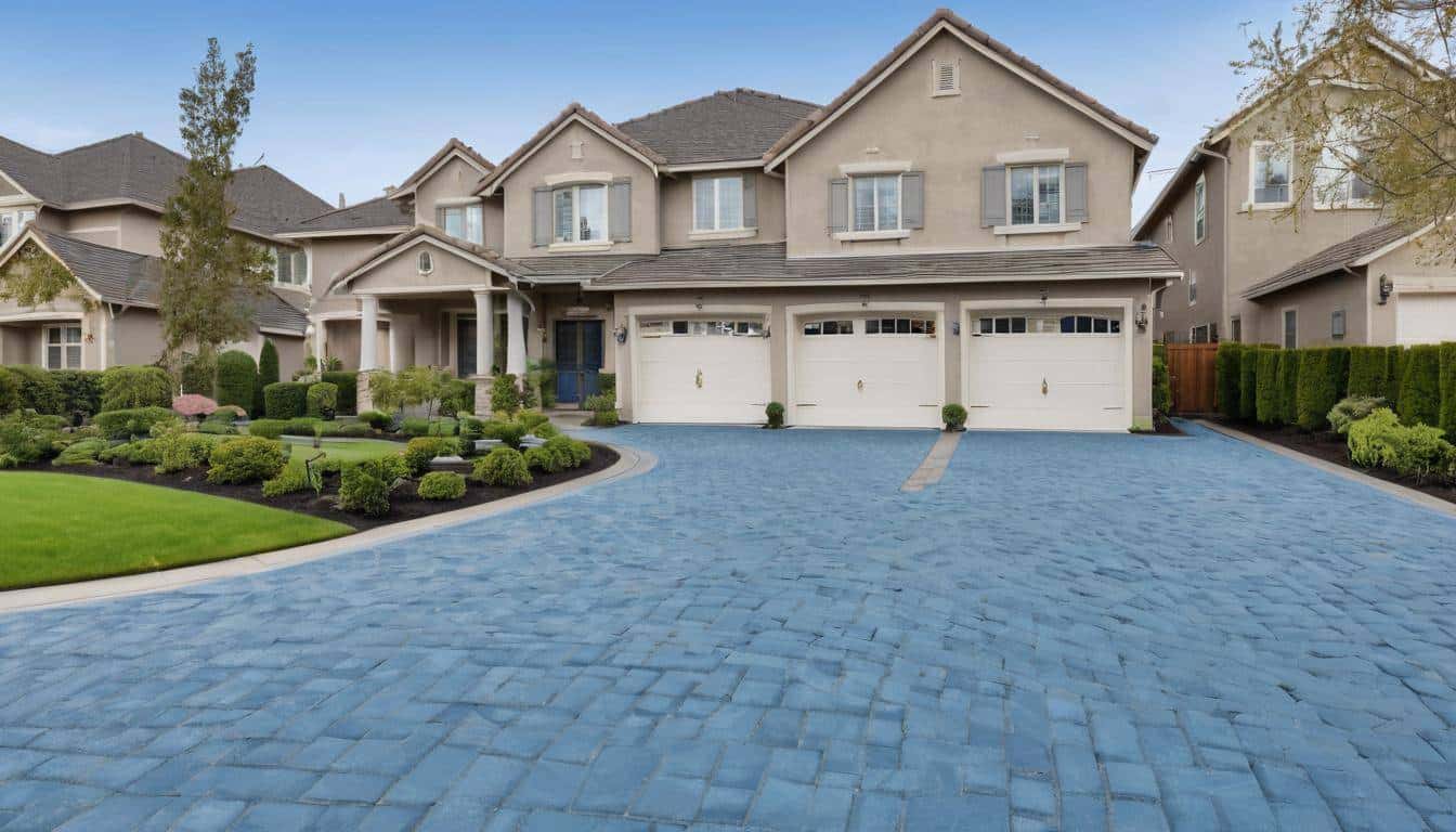 Elegant blue driveway design