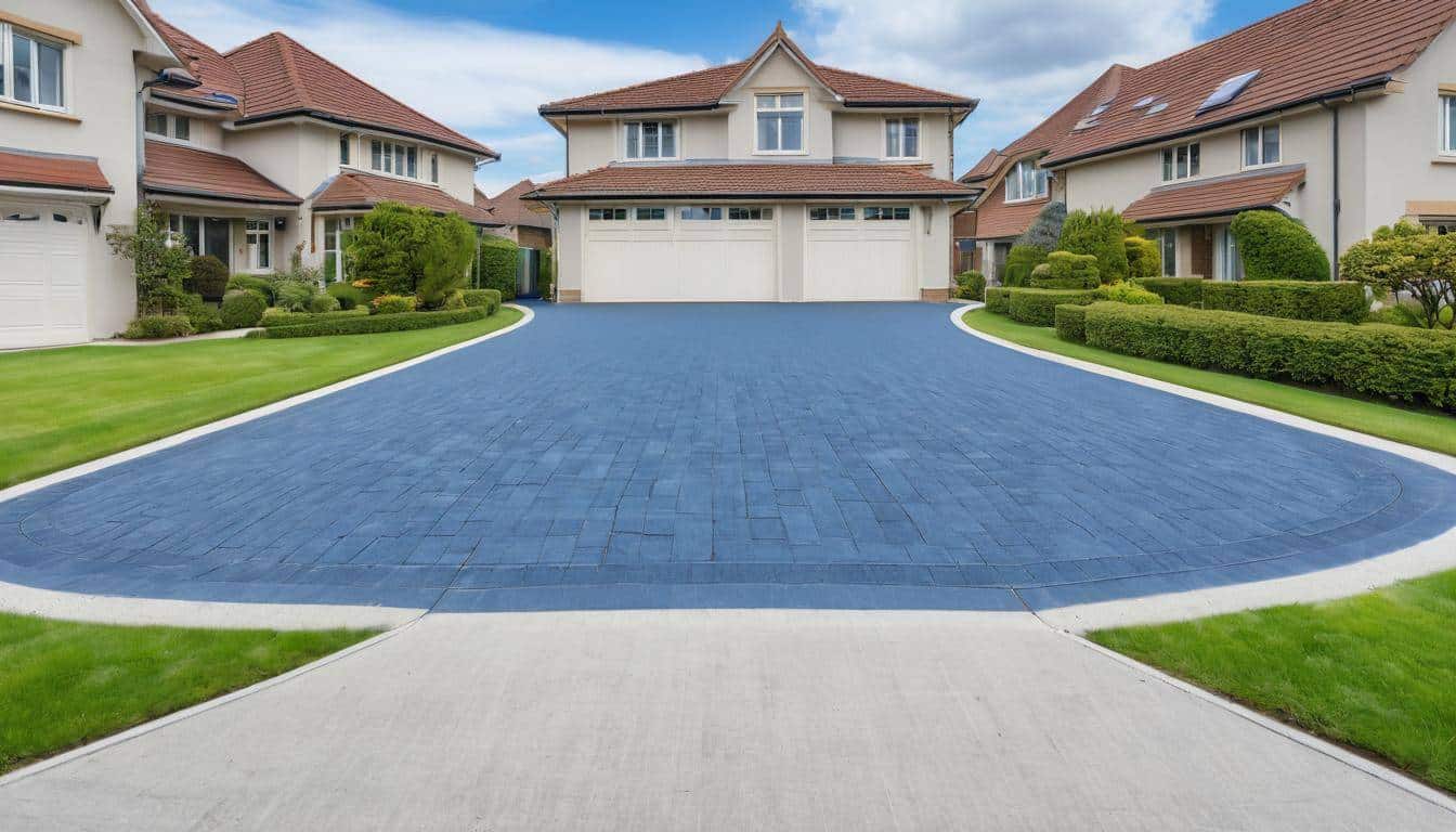 Elegant blue driveway